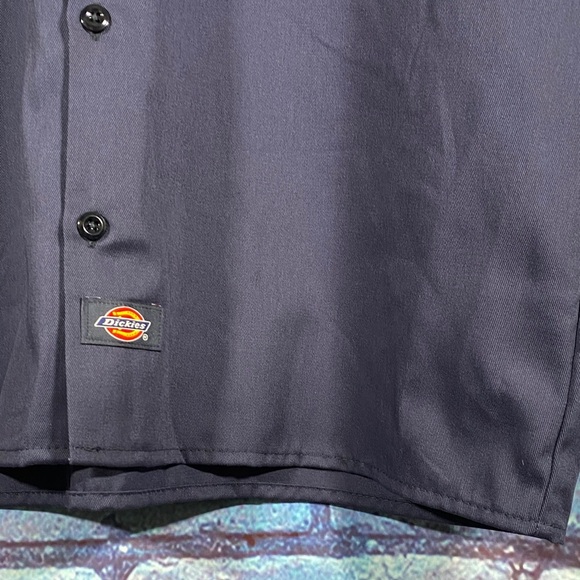 Dickies Medium Navy Blue Short Sleeve Work Shirt Button Up NWT - Picture 4 of 6